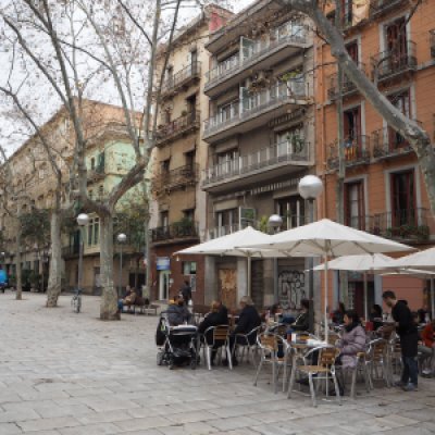 Terrace life at Plaza de la Virreina